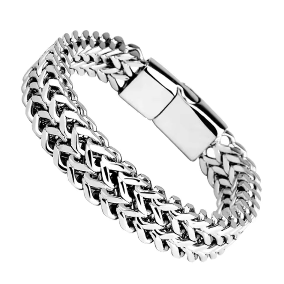 Bracciale da uomo color argento