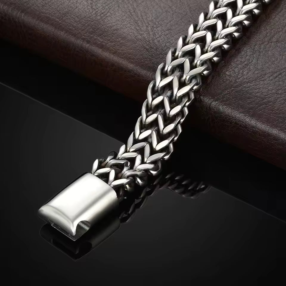 Bracciale da uomo color argento